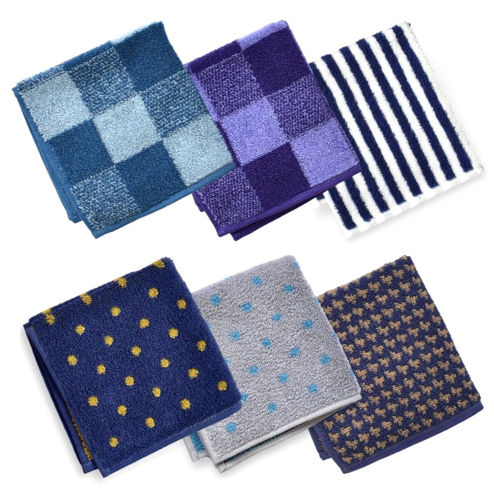ORI365 Imabari Towel Handkerchief Set of 6 Cotton 9.8in Japan