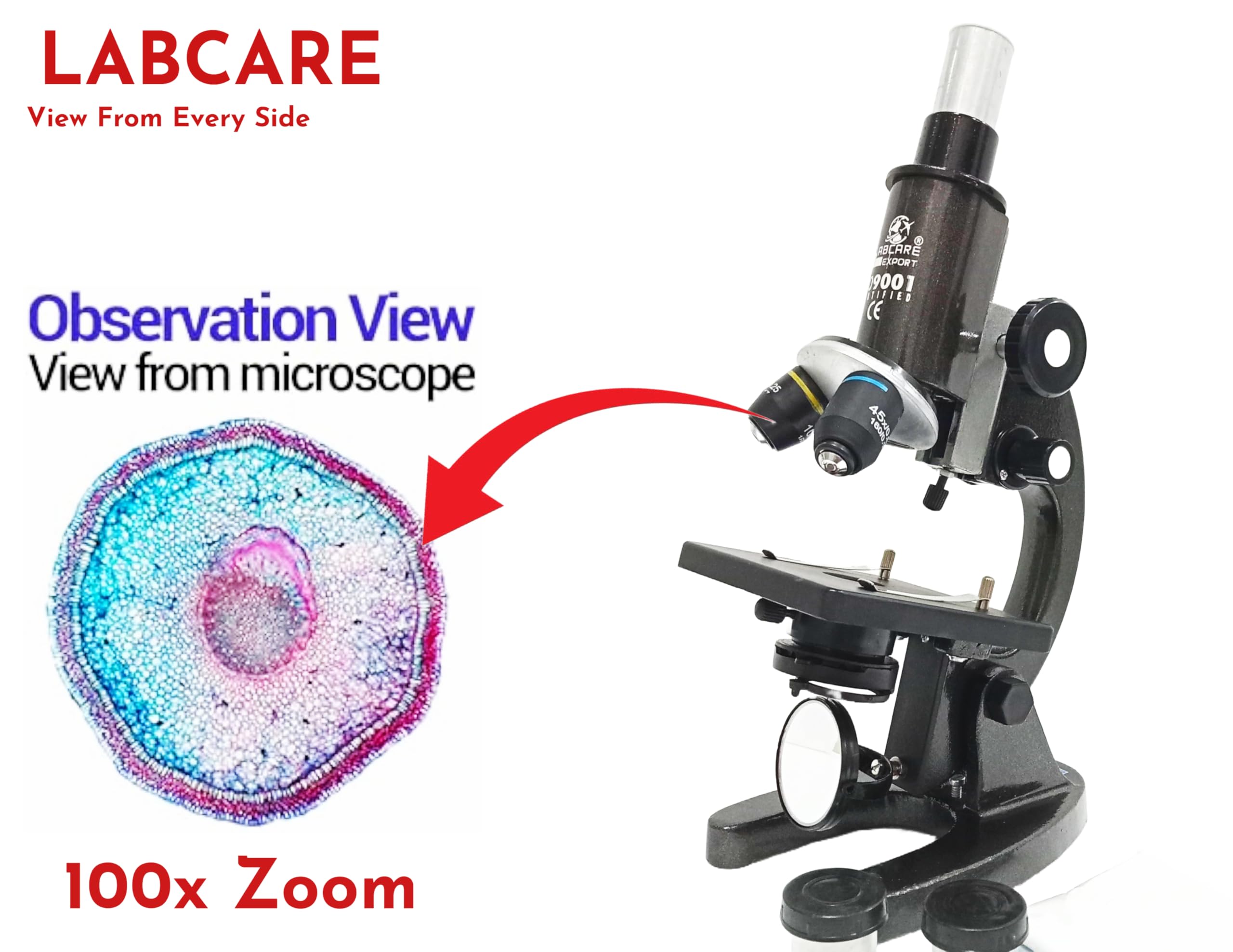 Labacare Student Monocular Compound Microscope with Blank Slide kit & LED Lamp - Image 7 thumbnail