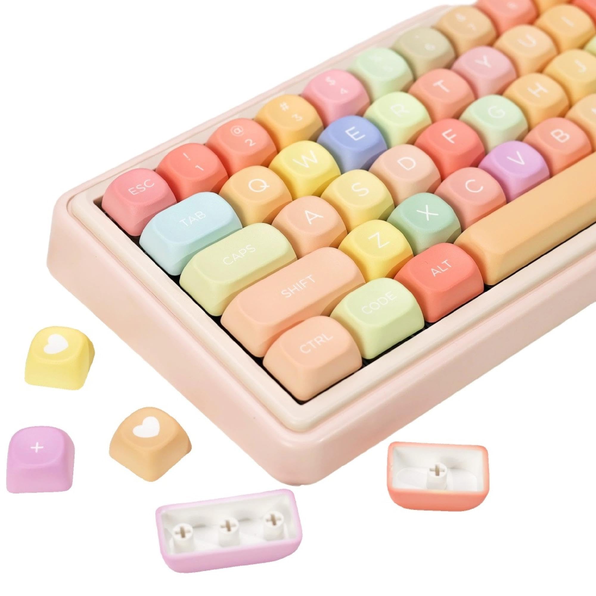 MOA Lot de 126 touches en PBT avec sublimation colorée, 126 touches personnalisées pour clavier mécanique Cherry MX 61/64/68/84/87/100/104/108