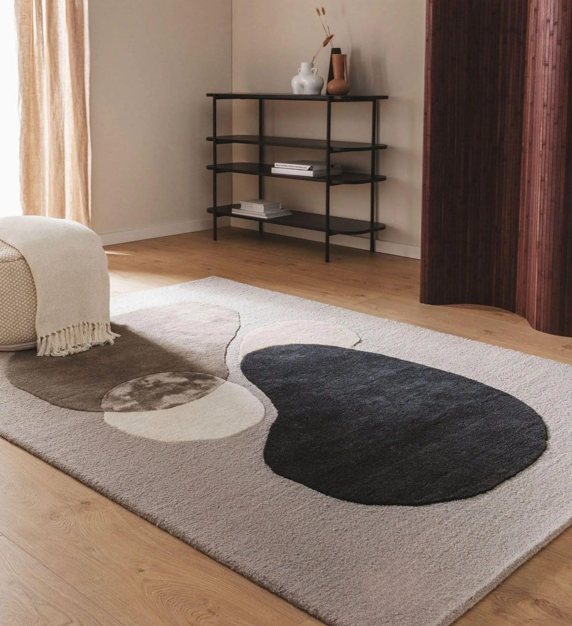 Tapis en laine d'artisanat d'art milieu du siècle haut de gamme