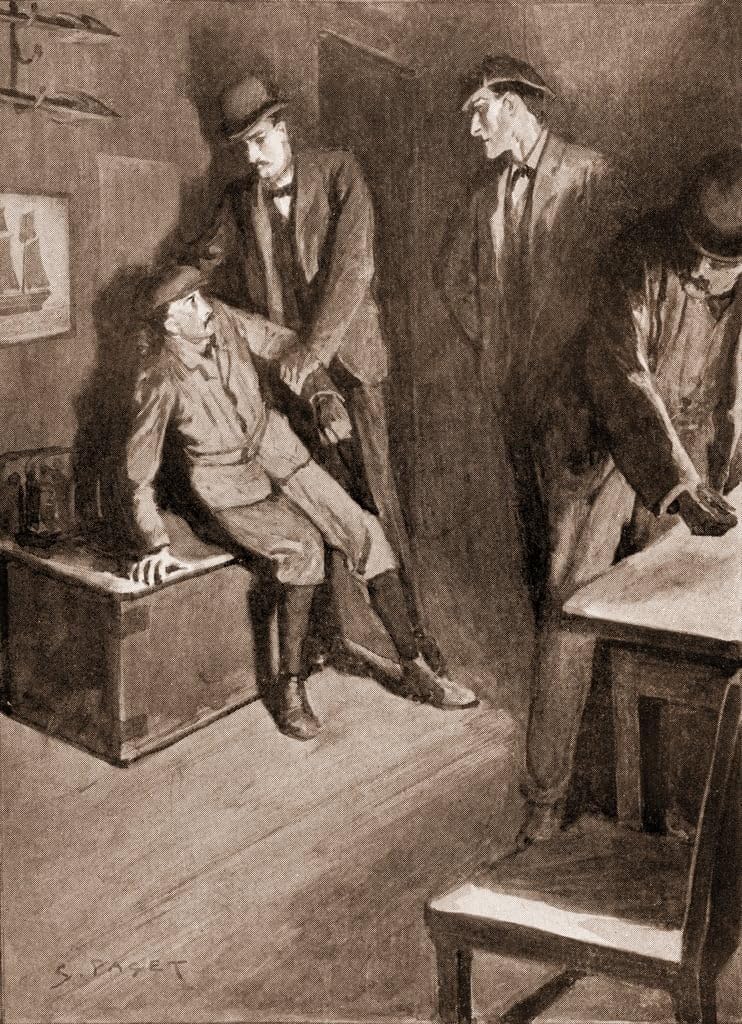 Cuadro sobre lienzo El regreso de Sherlock de Sidney Paget decoración de salón 60x90cm 5