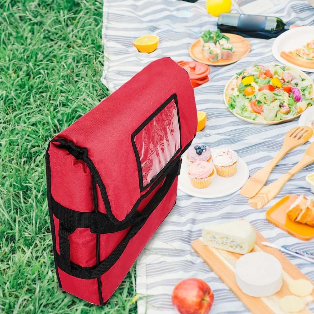 Pizza Develivey Tasche, Pizza Wärmetaschen, Lebensmittel Liefertasche, Pizza Box Delivery Taschen für Den Persönlichen Und Professionellen Gebrauch (Rot 50x50x16cm)