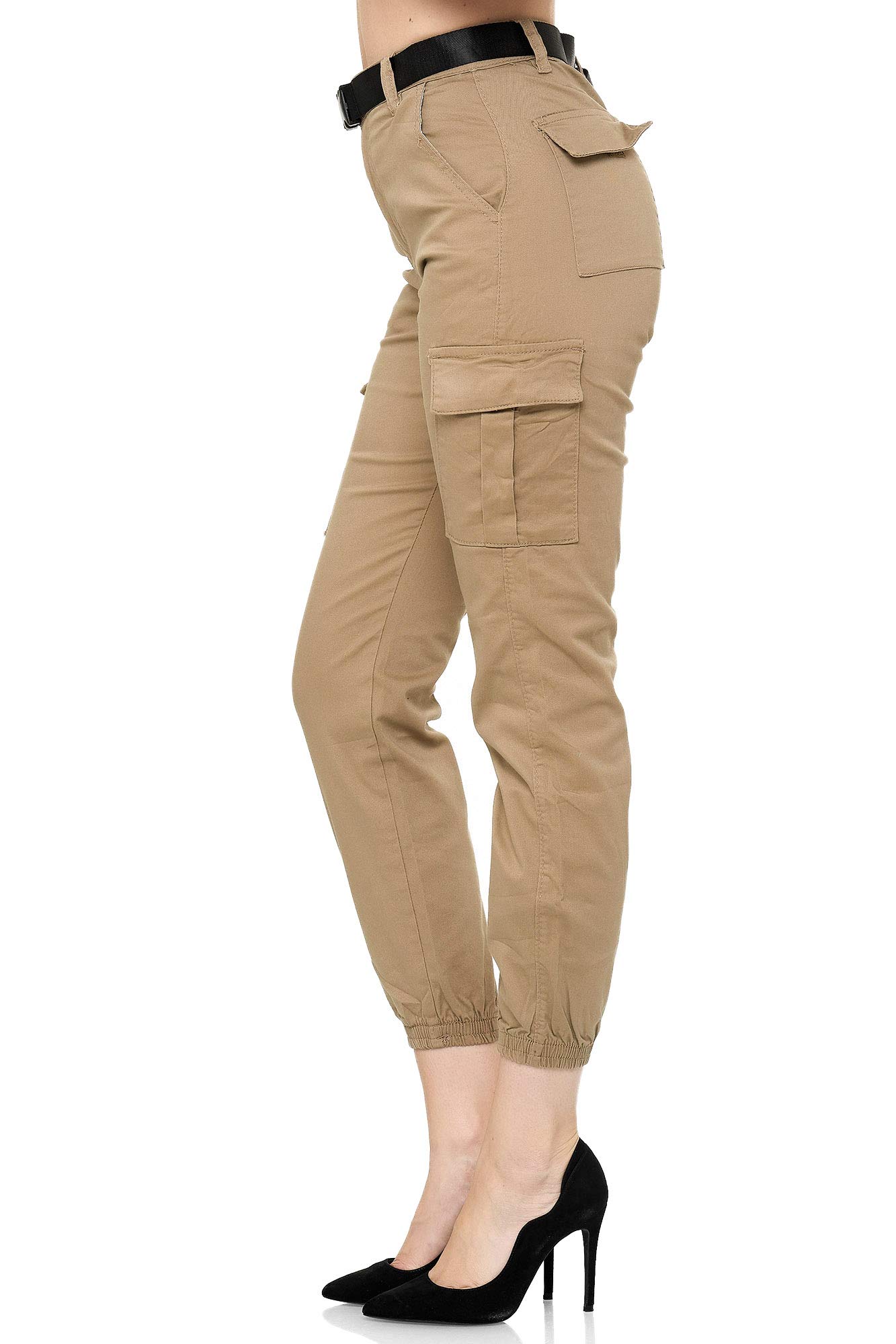Elara Pantaloni da Donna Cargo Slim Fit Denim Chunkyrayan