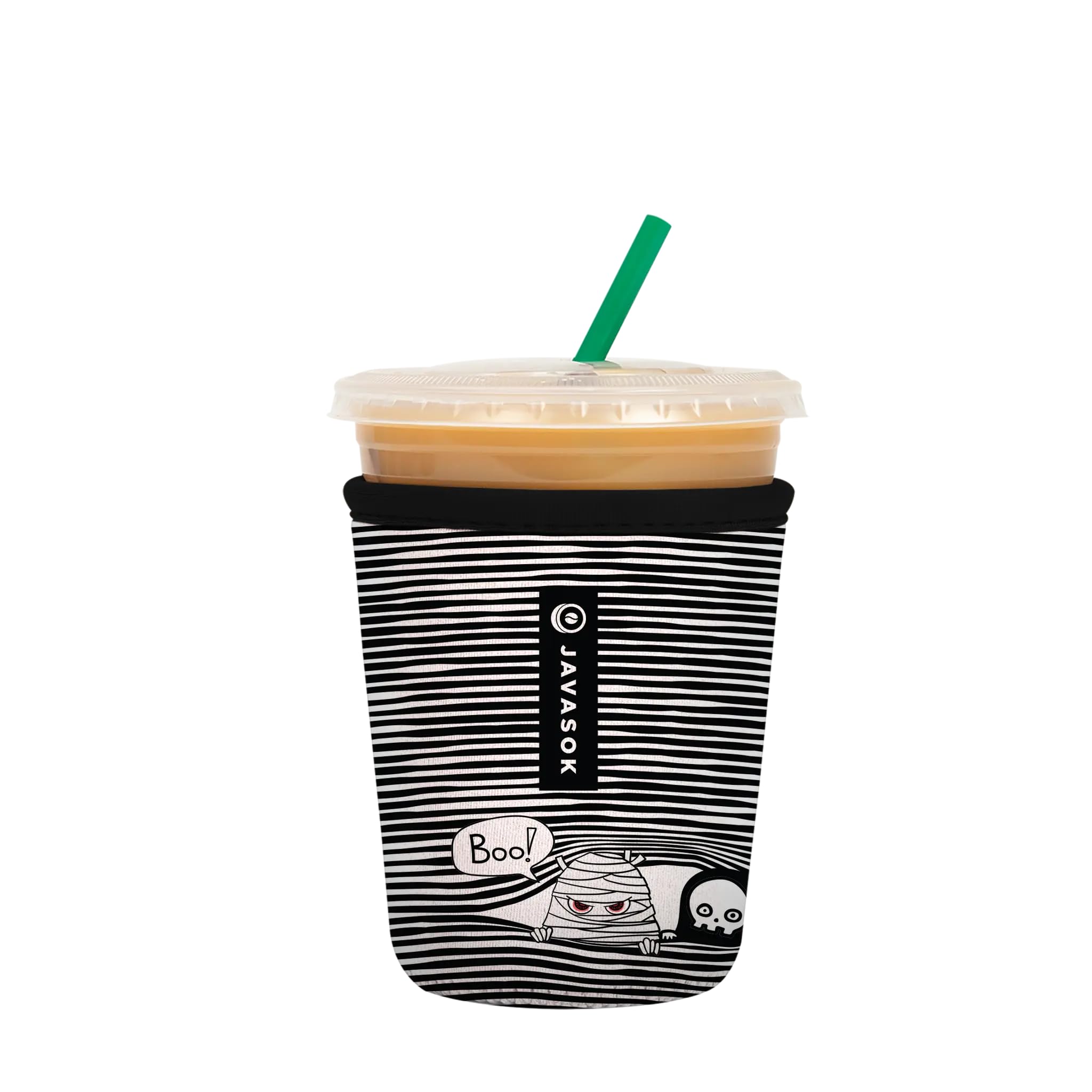 Sok It JavaSok Iced Coffee &amp; Cold Soda Insulated Neoprene Cup Sleeve (Peek-A-BOO, Small: 16-20oz)