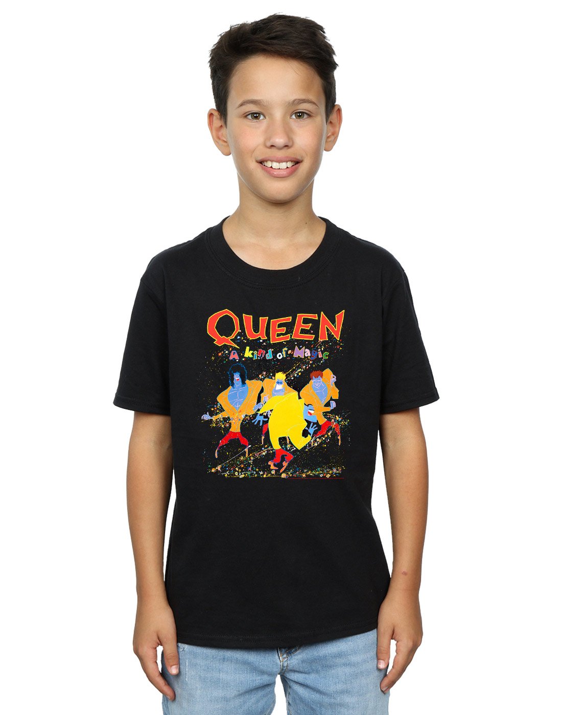Absolute Cult Queen Boys A Kind of Magic T-Shirt Black 12-13 Years