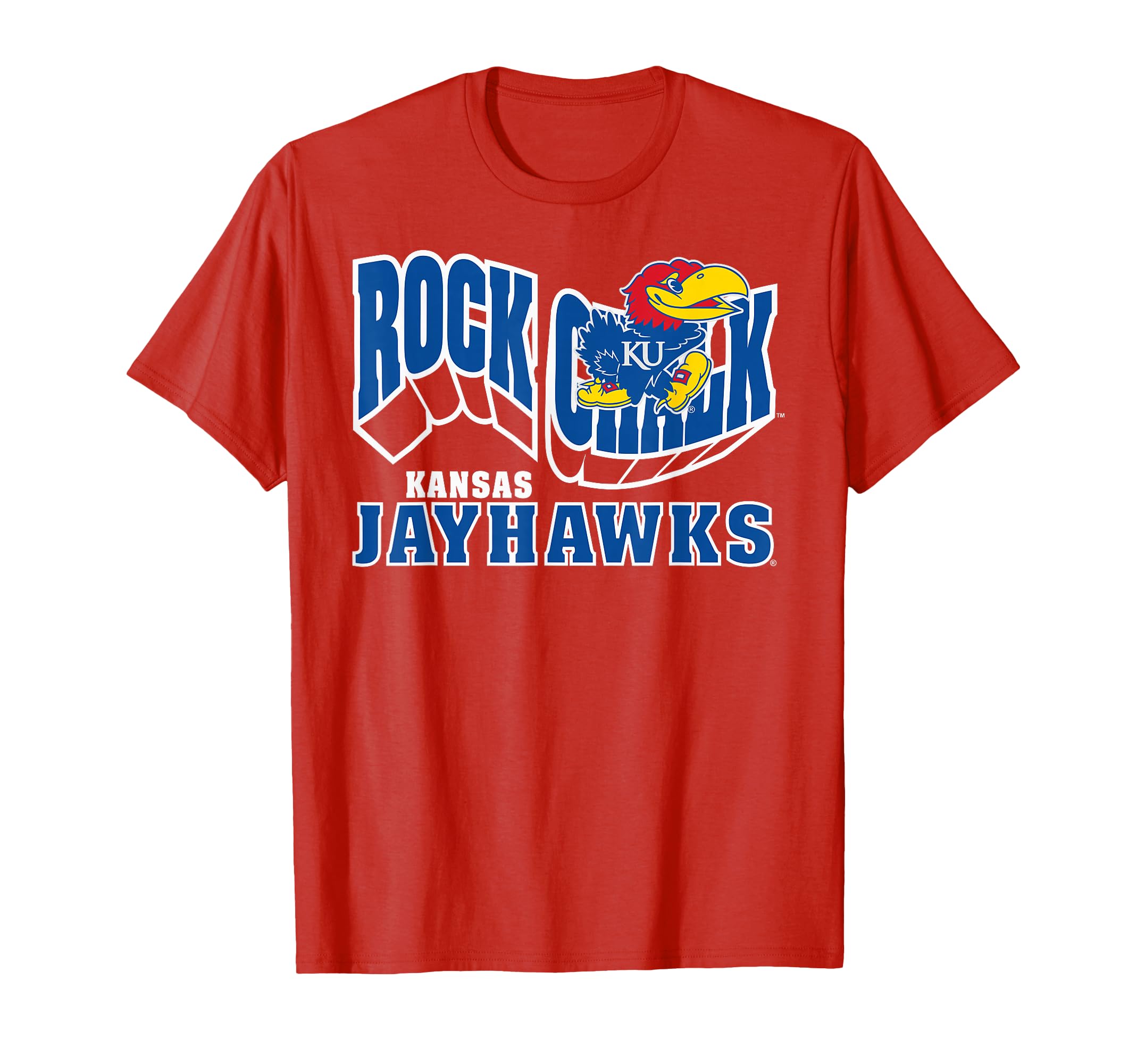 Kansas Jayhawks Retro Flashblock Red Officially Licensed T-Shirt