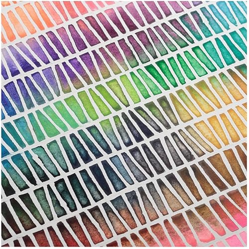 Miniatura 5 de Creative Inspirations Juego de pintura de acuarela, 120 acuarelas de media bandeja en lata de metal, incluye 72 originales, 12 fluorescentes, 5 de