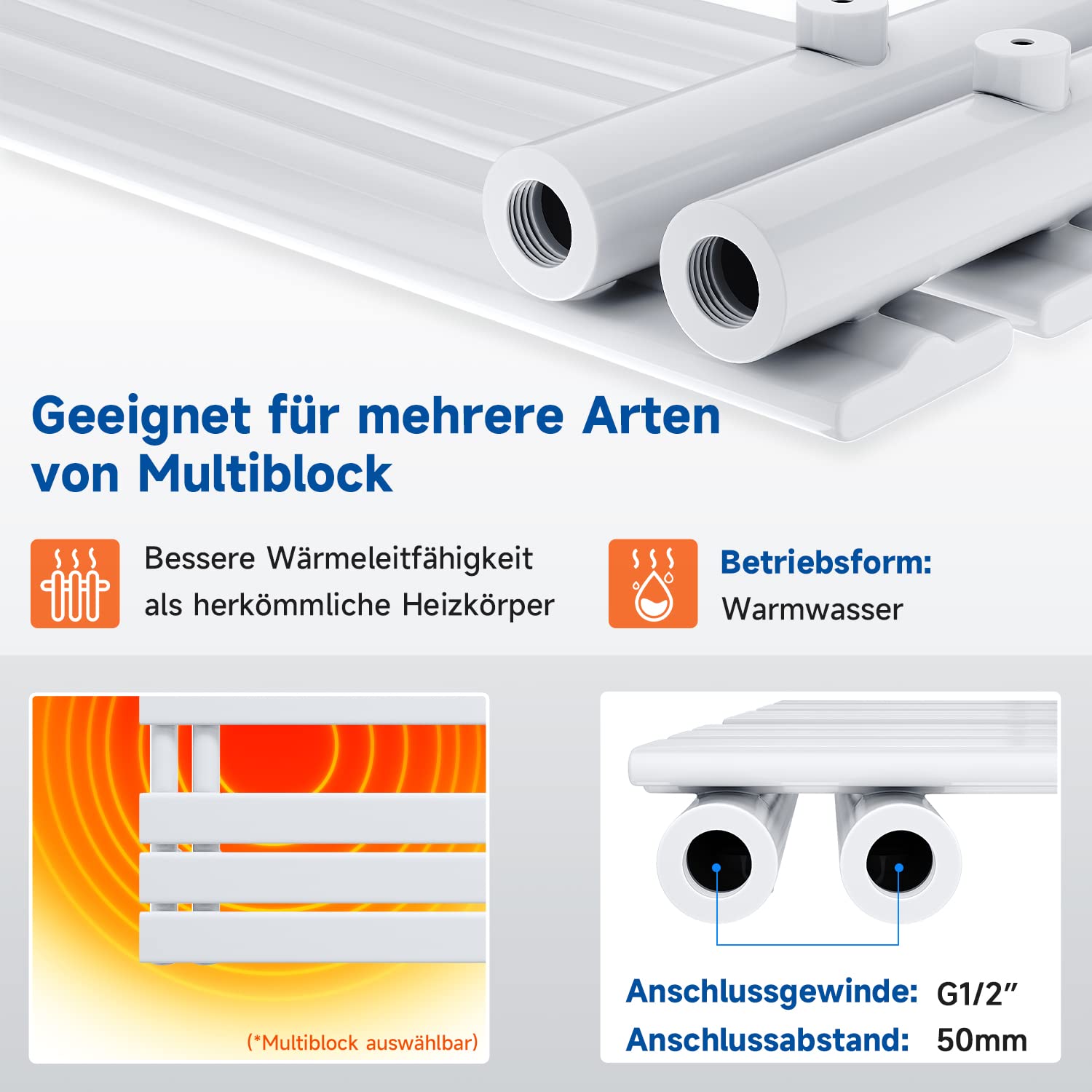 Elektrischer Handtuchwärmer 1314x600mm mit WiFi Programmierbare heizstab