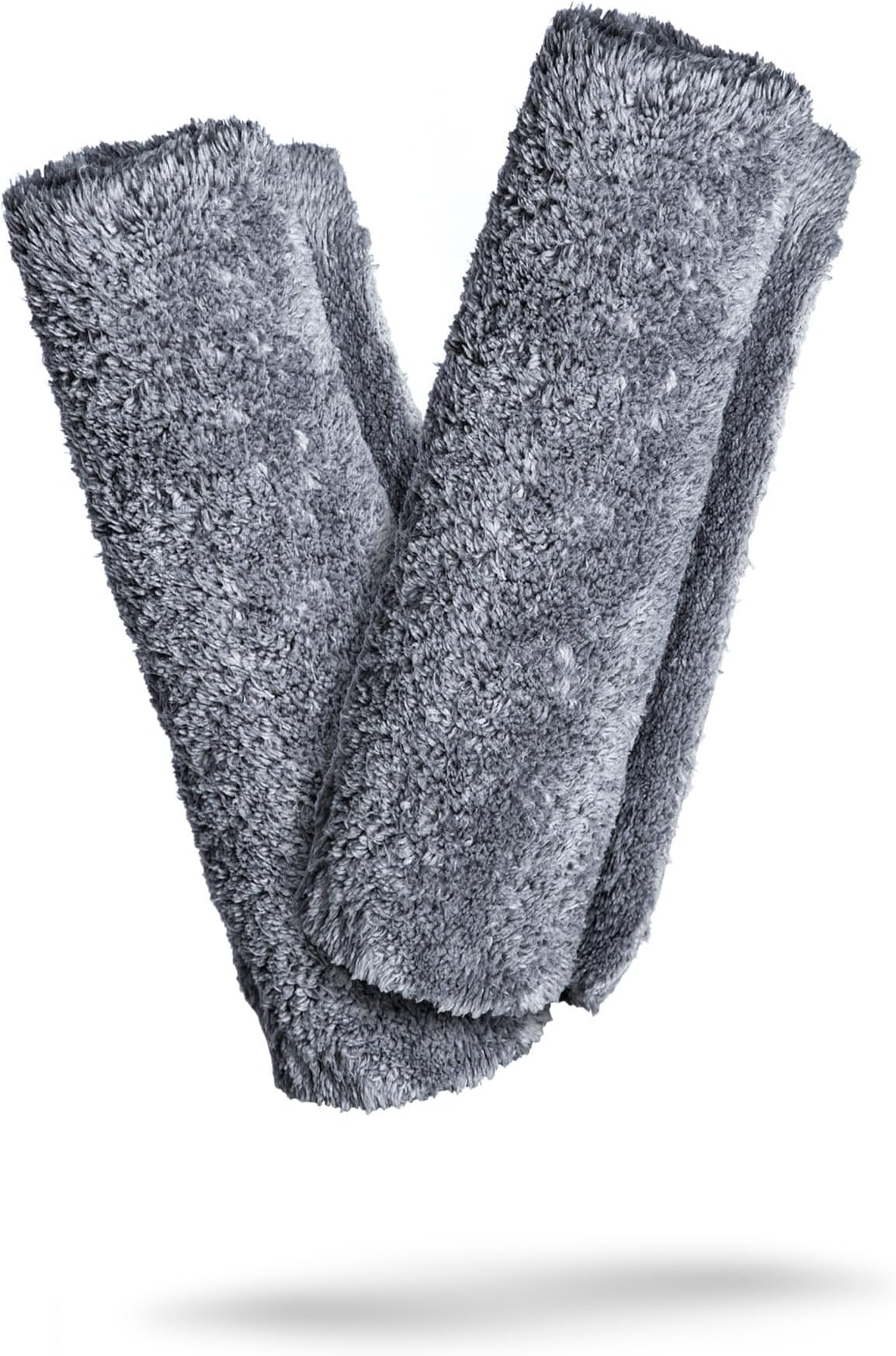 Adam's Borderless Grey Microfiber Towel (2pk) - Premium Ultra Soft Car Detailng Towel Cloths, 480gsm - Safe for Car Wash, Home Cleaning & Pet Drying Cloths (16 Inch x 16 Inch)