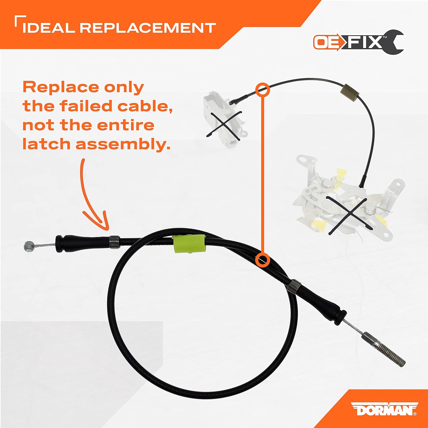 Dorman 912-738 Rear Door Latch Release Cable Compatible with Select Ford Models (OE FIX)