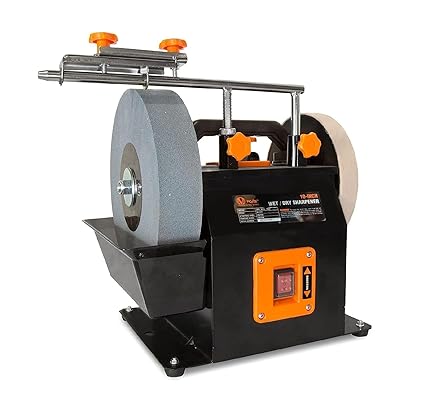 VOLTZ MCS450 - Wood Lathe Power Wood Turning Lathe 450mm 550W Mini Lathe Machine 5 Speed WITH VZ-SCM8101 10-Inch Two-Direction Water Cooled Wet/Dry Sharpening System 180w 95 RPM Motor Speed
