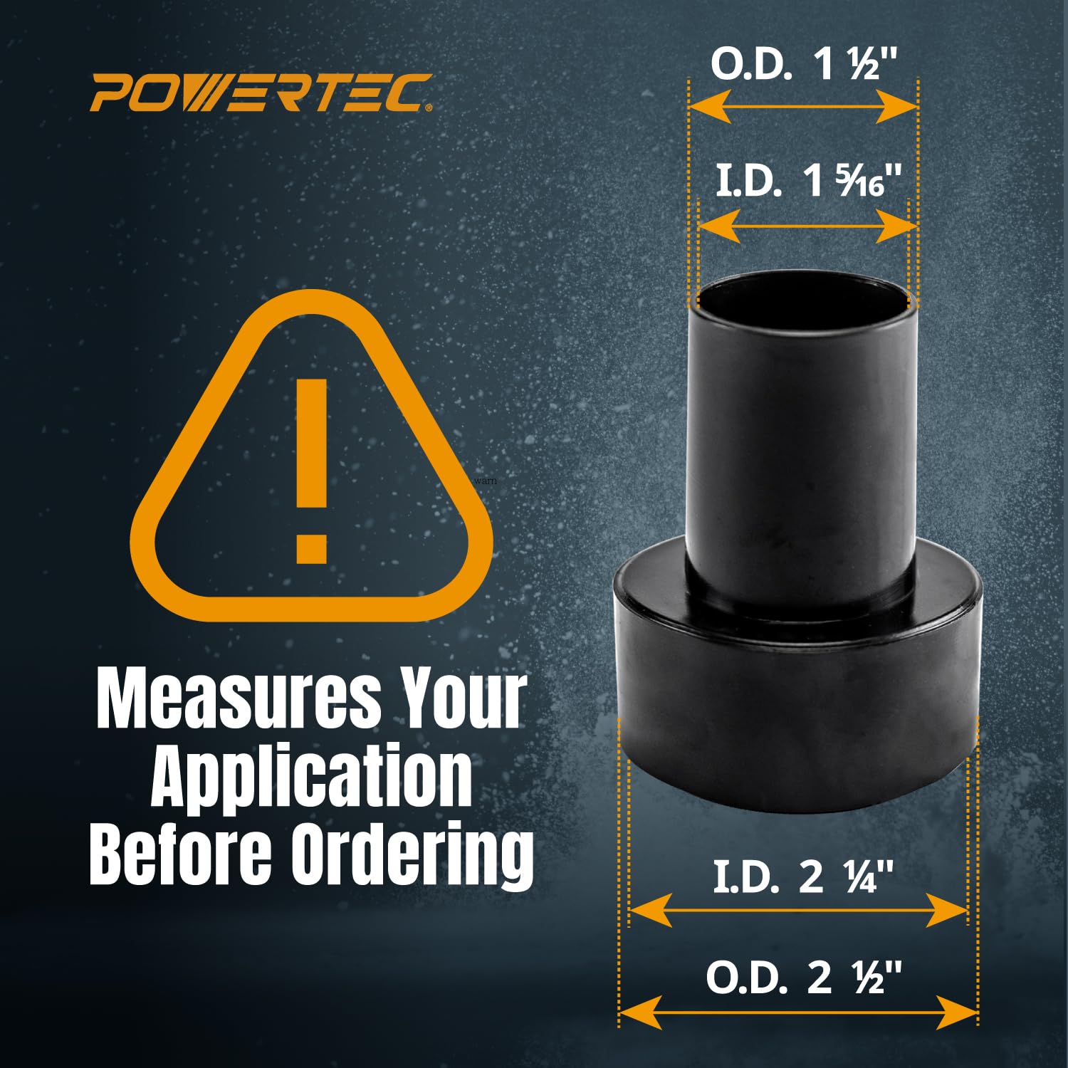 Amazon.com: POWERTEC 70138 2-1/2-Inch OD to 1-1/2-Inch OD Reducer
