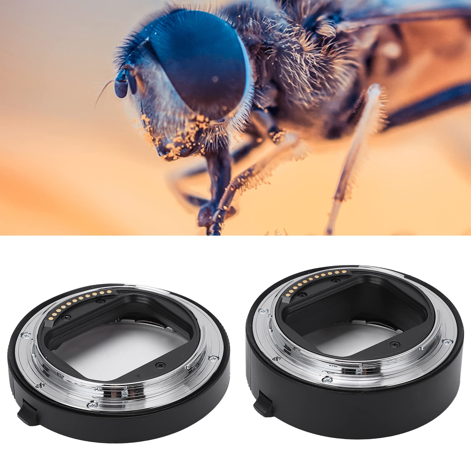 Acouto Zestaw Pierścieni Przedłużających Makro 12 Mm 20 Mm Z Automatycznym Ustawianiem Ostrości do Aparatu Z5 Z6 Z6II Z7 Z7II Z50 Z Mocowanie Kamery Prosty i Blokowany do Montażu Materiału Prosty,