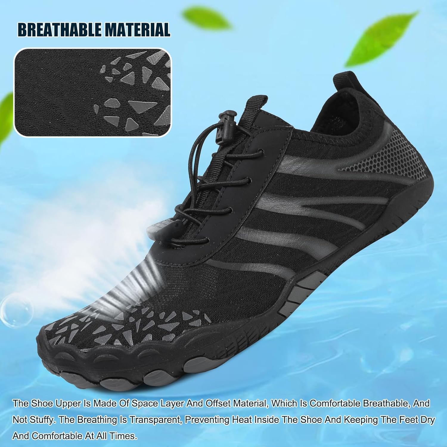 Hike Barefoot Shoes for Womens Men,Quick Dry Water Shoes,Beach Pool Aqua Swim Surf Hiking Walking Shoe,Non-Slip Athletic Footwear Wide Toe Water Shoe - Image 4