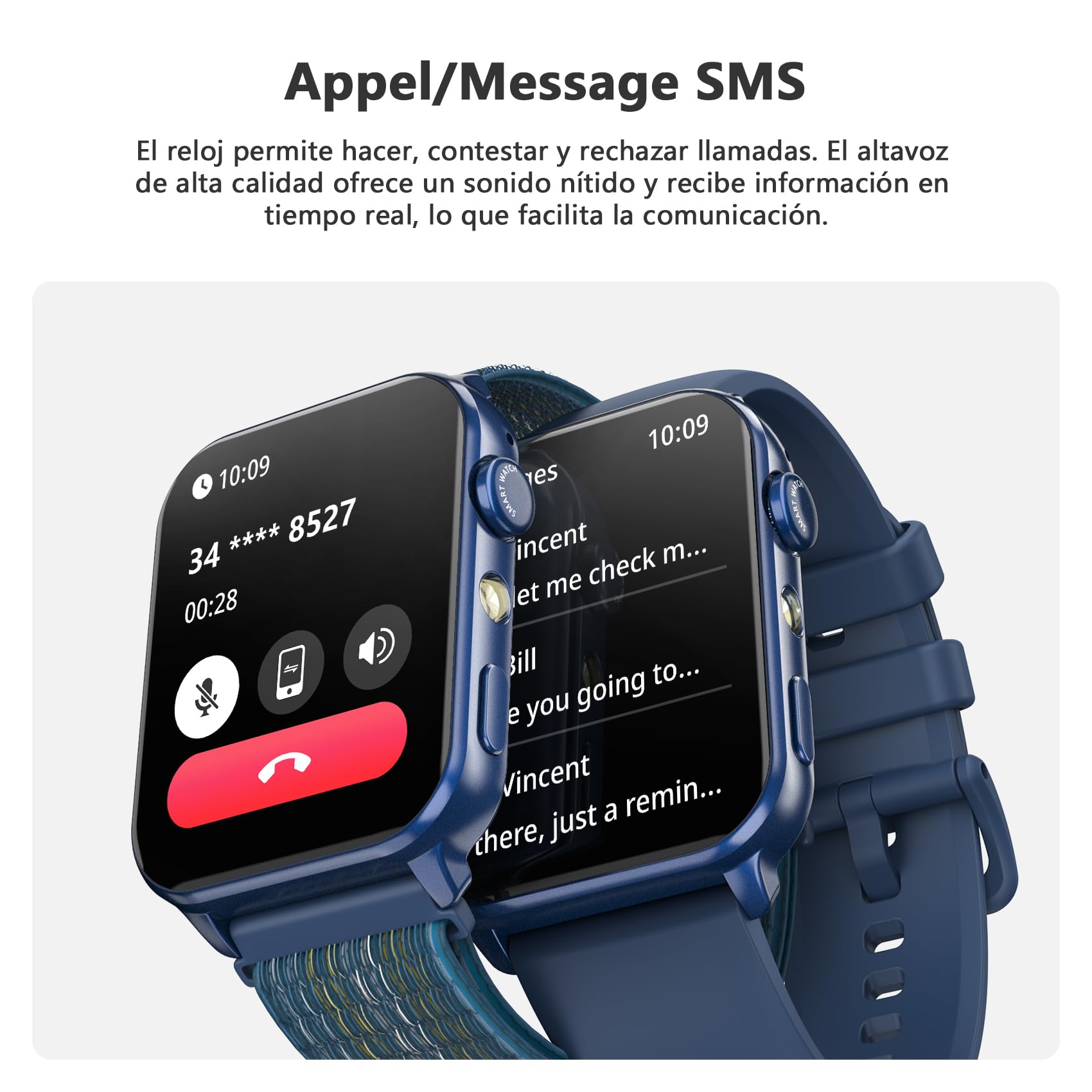 Blackview Montre Connectée Femme Homme, Torche Intégrée, Appel Bluetooth Podomètre Cardiofréquencemètre Oxymètre, Étanchéité IP68, Cycle Menstruel, Analyse du Sommeil, pour Android et iOS (Noire)