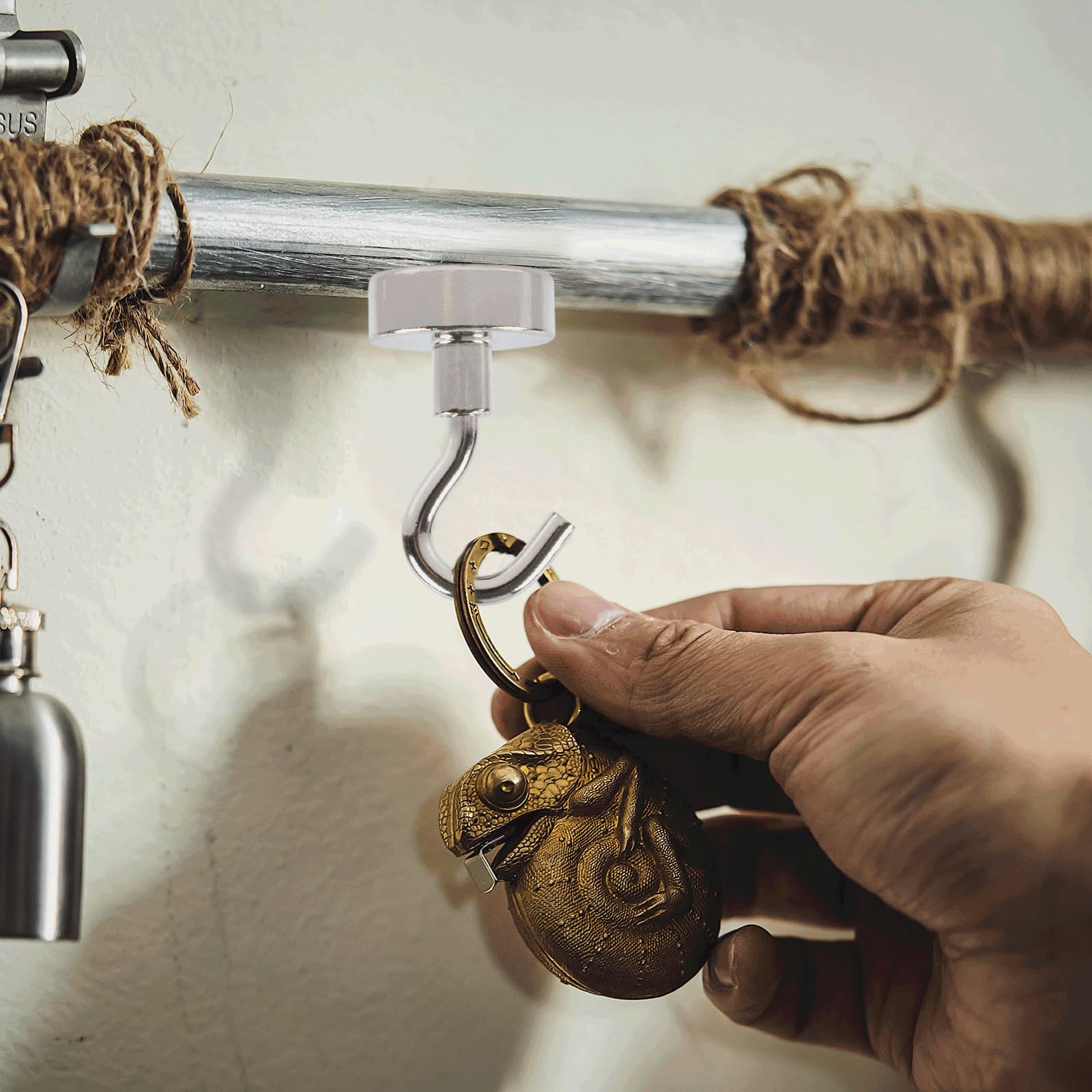 Ganci Magnetici Extra Forti 15kg - 6 Pezzi Con Magneti Al Neodimio - Foto 6