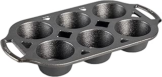 Lodge Seasoned Cast Iron Muffin Pan, 6 Impressions