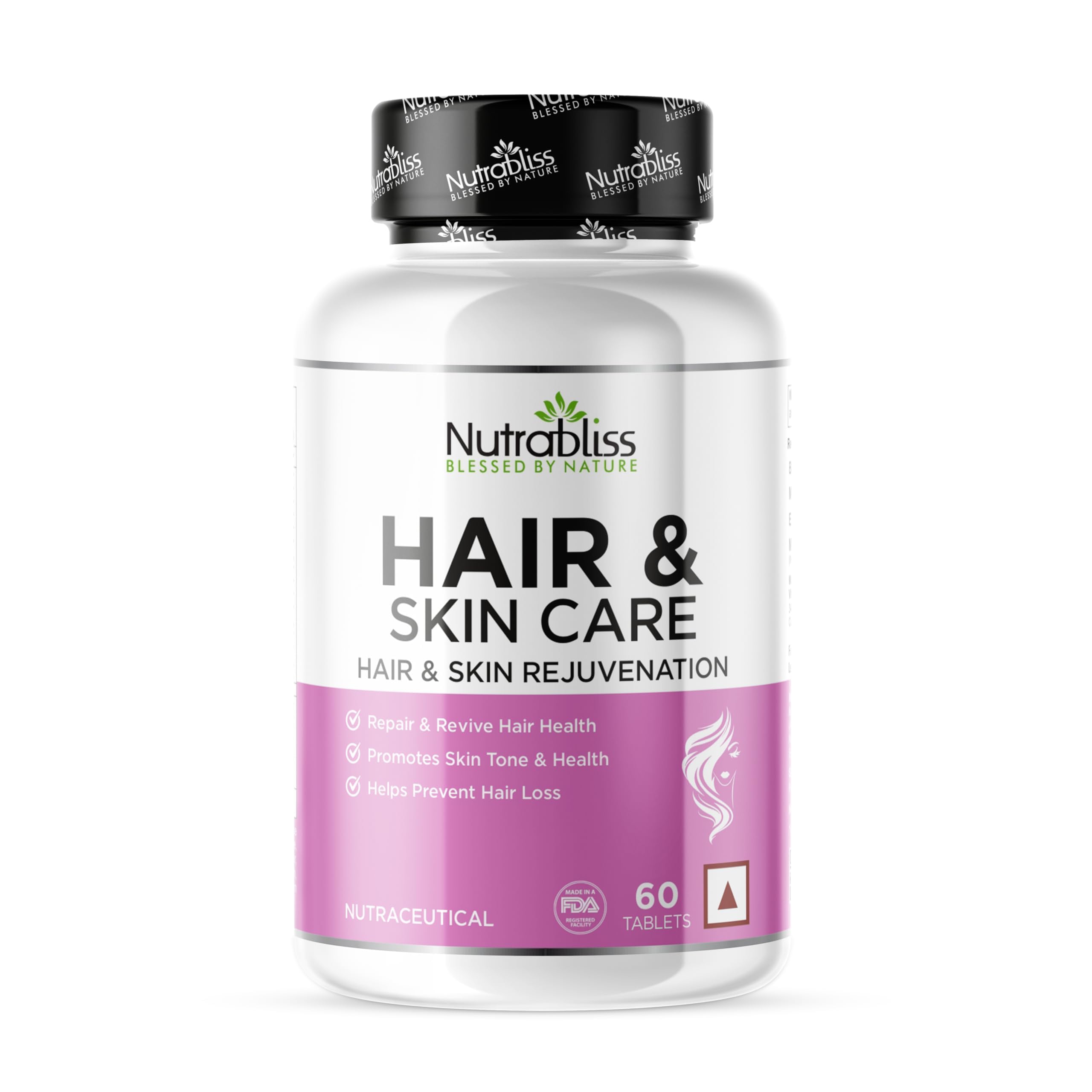 glutathione deficiency hair loss Buy Nutrabliss Hair & Skin Care Tablets – Glutathione, Biotin, Collagen  Peptides, NAC, Astaxanthin, CoQ10, Vitamin C, Vitamin E, L-Cysteine & MSM – Hair  Fall Control, Keratin & Nail Support, Skin Brightening