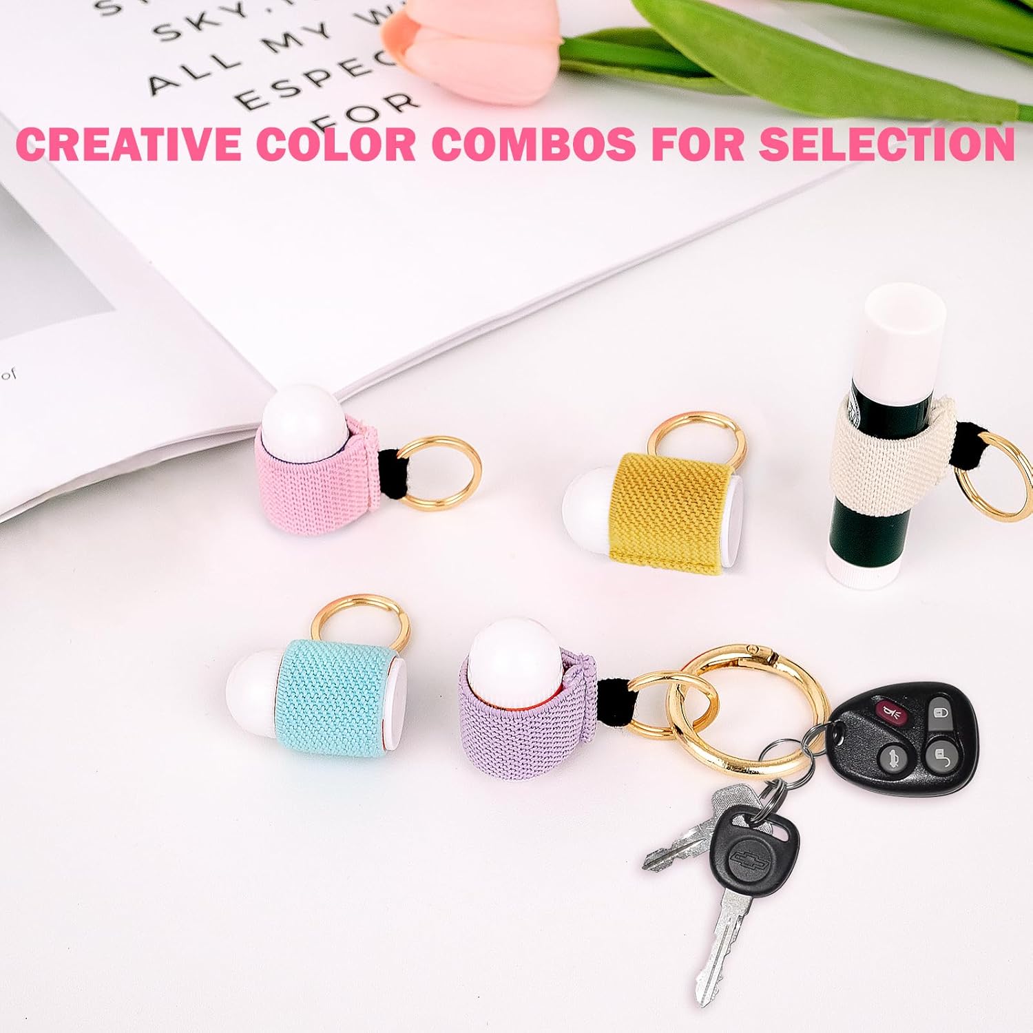 Lip balm Holder Keychain Bulk Lip Gloss Holder Key chain Lipstick Holder Mini Lip Balm Holder - Image 5