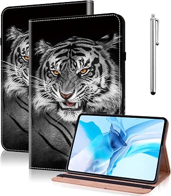 Case for iPad mini 5 5th Generation,2019, iPad mini 4 3 2 1 Case 7.9 Inch with Auto Wake/Sleep & Elastic Band & Card Slot/Holder, Multi-Angle Viewing Stand Cover - Black Tiger