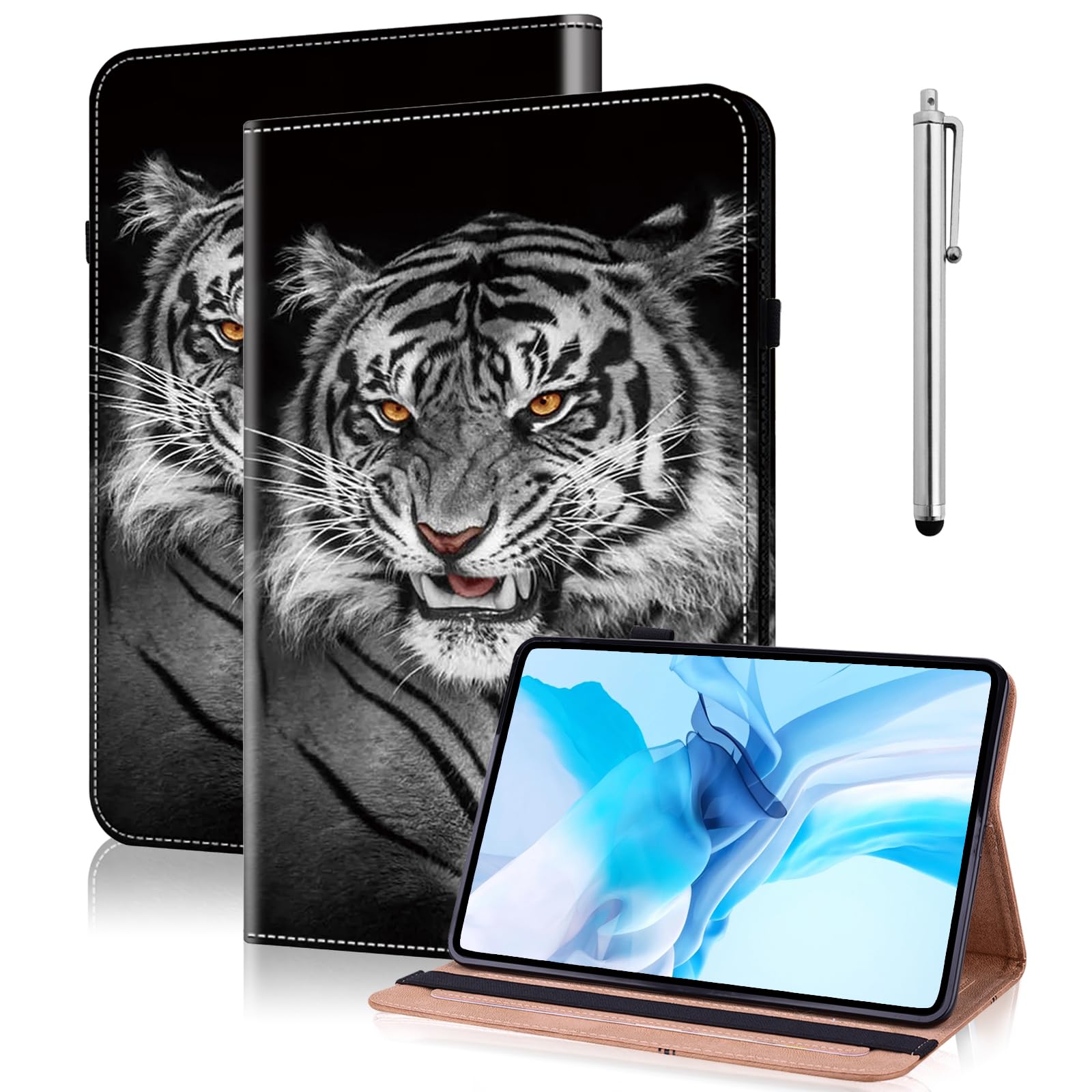 TUOLISG Tablet Case for Lenovo Tab Plus 11.5 Inch 2024, Multi-Angle Viewing Premium PU Leather Case with Hand Strap & Card Slots/Holder for 11.5"