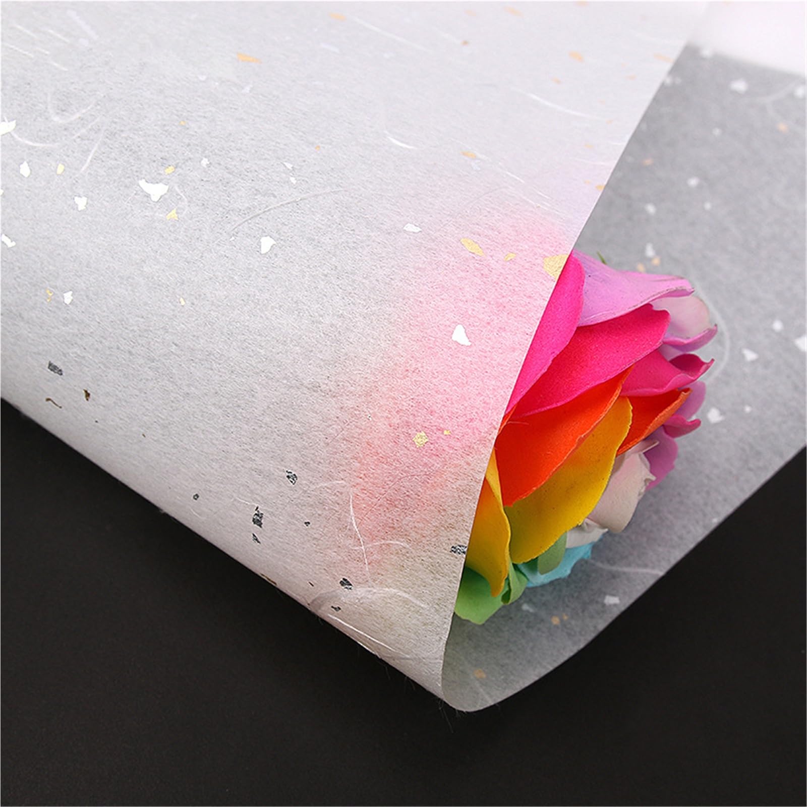 Carta Regalo Gold Silver Shiny Waterproof Flower Wrapping Papers Gift Craft Packing(6)