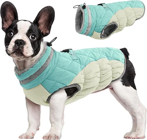 FUAMEY Chaqueta de invierno para perro, abrigos para clima frío para perro, chaleco acolchado para perro, ropa cálida con cremallera, resistente al