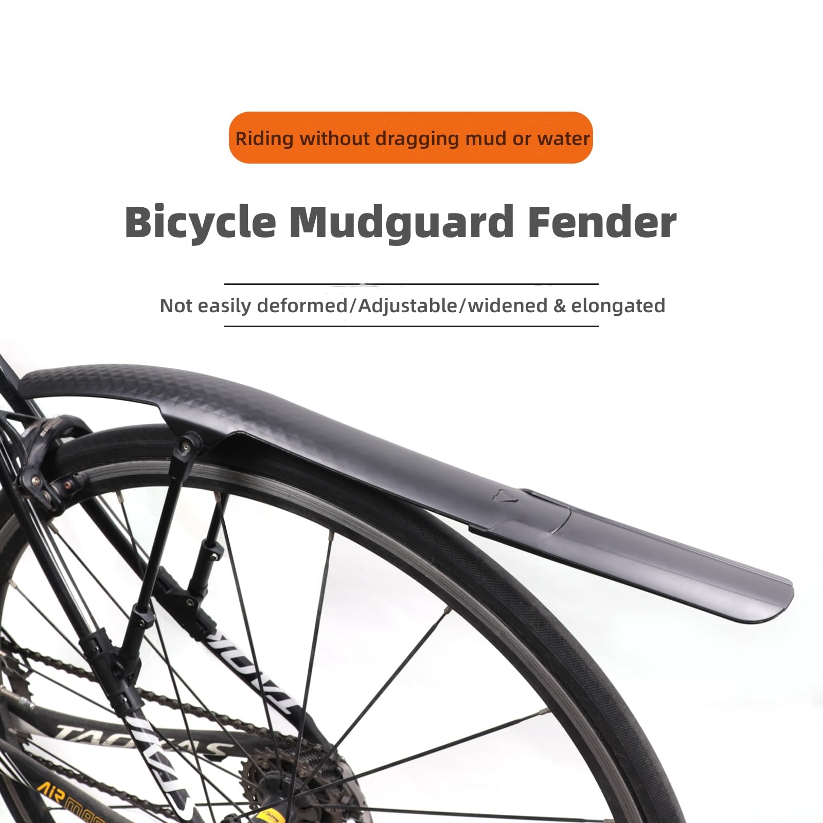 NELboNs Bike Fender Adjustable for Road Mountain Bikes Quick Release Extended Bicycle Tire Rear Mud Guard Full Cover Thicken Widen Rear Wheel Bike Fender - Image 2