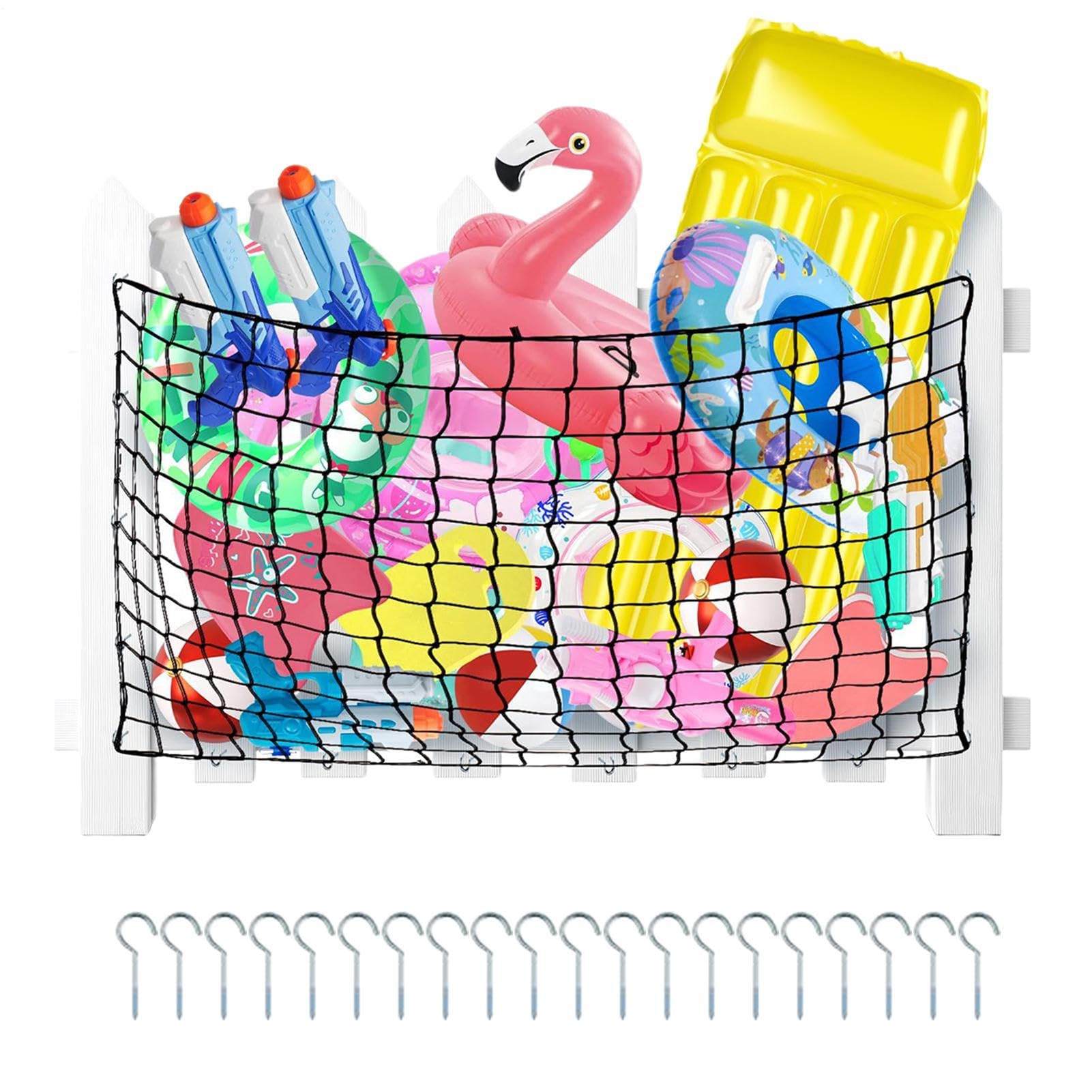Organisateur flottant de piscine grand format et filet de rangement extérieur