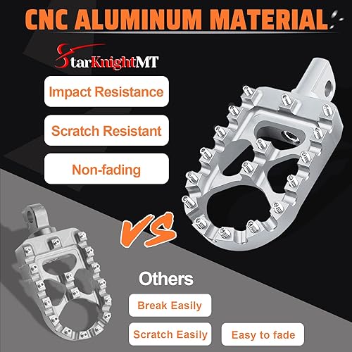 Vista 18 de StarknightMT Estriberas anchas CNC de 360° Roating MX Foot Pegs Chopper Bobber Style Compatible con Dyna Fatboy Sportster Iron 883 (negro)