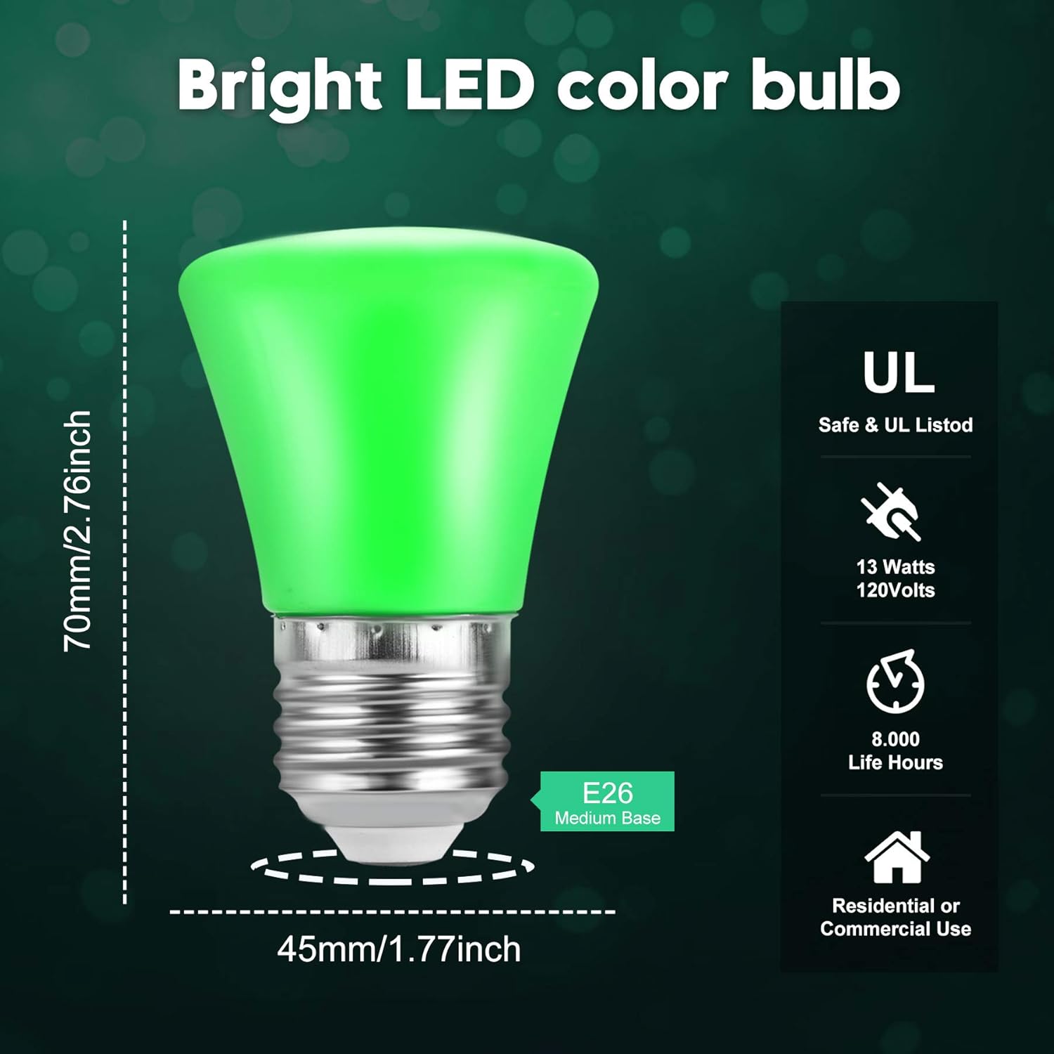 Blасk Frіdау - 80% оƒƒ 2W LED Colored Light Bulb E26 Base S14 Multi Colored Light String Bulb for Wedding Halloween Christmas Party Bar Mood Ambiance Decor, 6-Pack