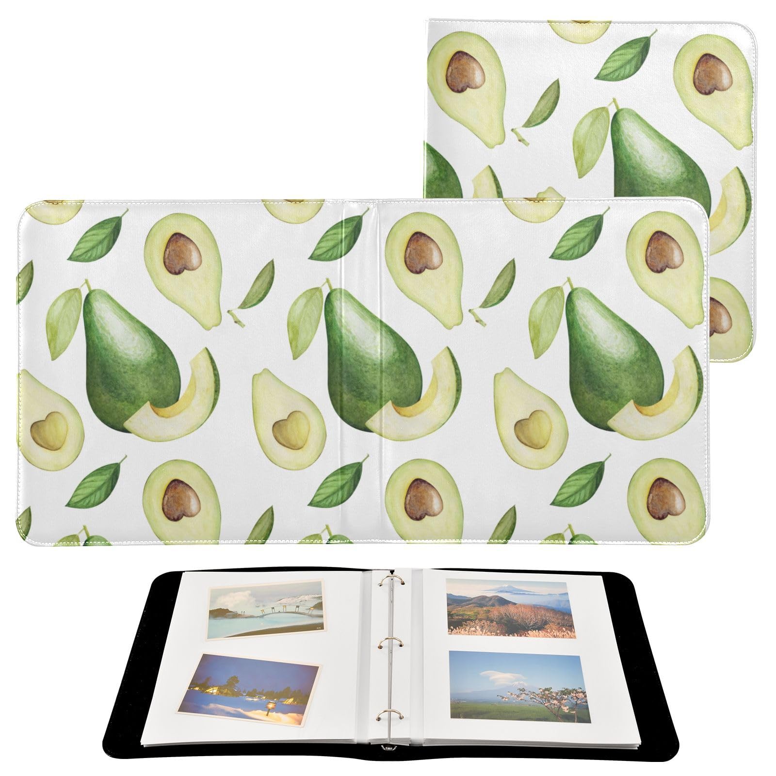 Photo Album 4x6, 5x7,6x8,Artificial Leather Photo Albums with 20 Detachable Sheets Avocado Pattern for Family Wedding,Multi 19