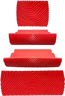 Wood Graining Tool, 4 PCS Wood Grain Tool Set, Rubber Empaistic Wood Texture Painting Tool for DIY Wall Room Art Paint Decoration