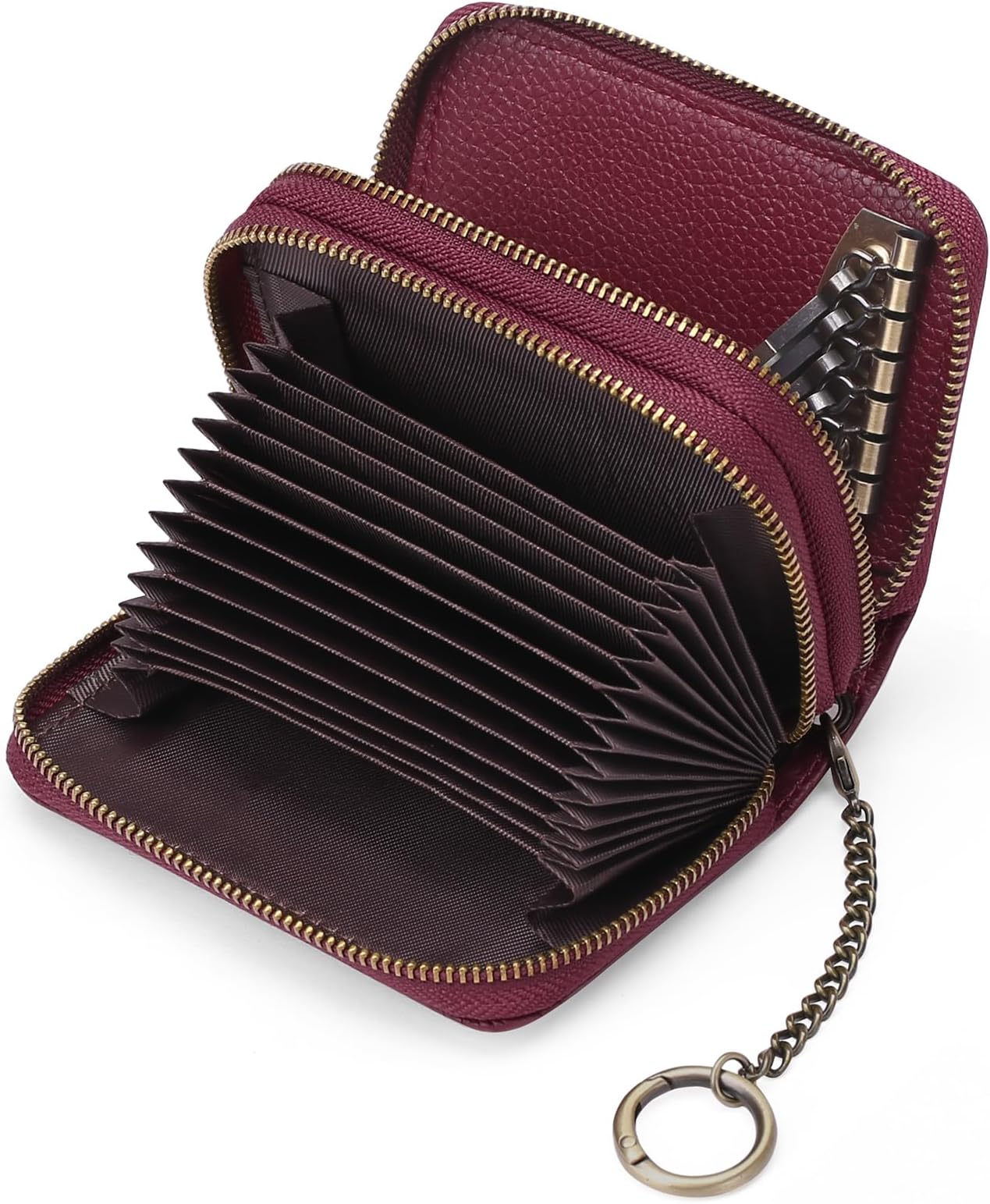 GOIACIISmall Genuine Leather Wallet for Women, RFID Blocking Card Holder Wallet