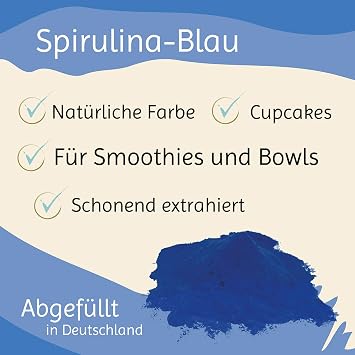 ALGENLADEN Spirulina Blue - 50 g Phycocyanin Natural Blue Dye High Colouring Effect Vegan