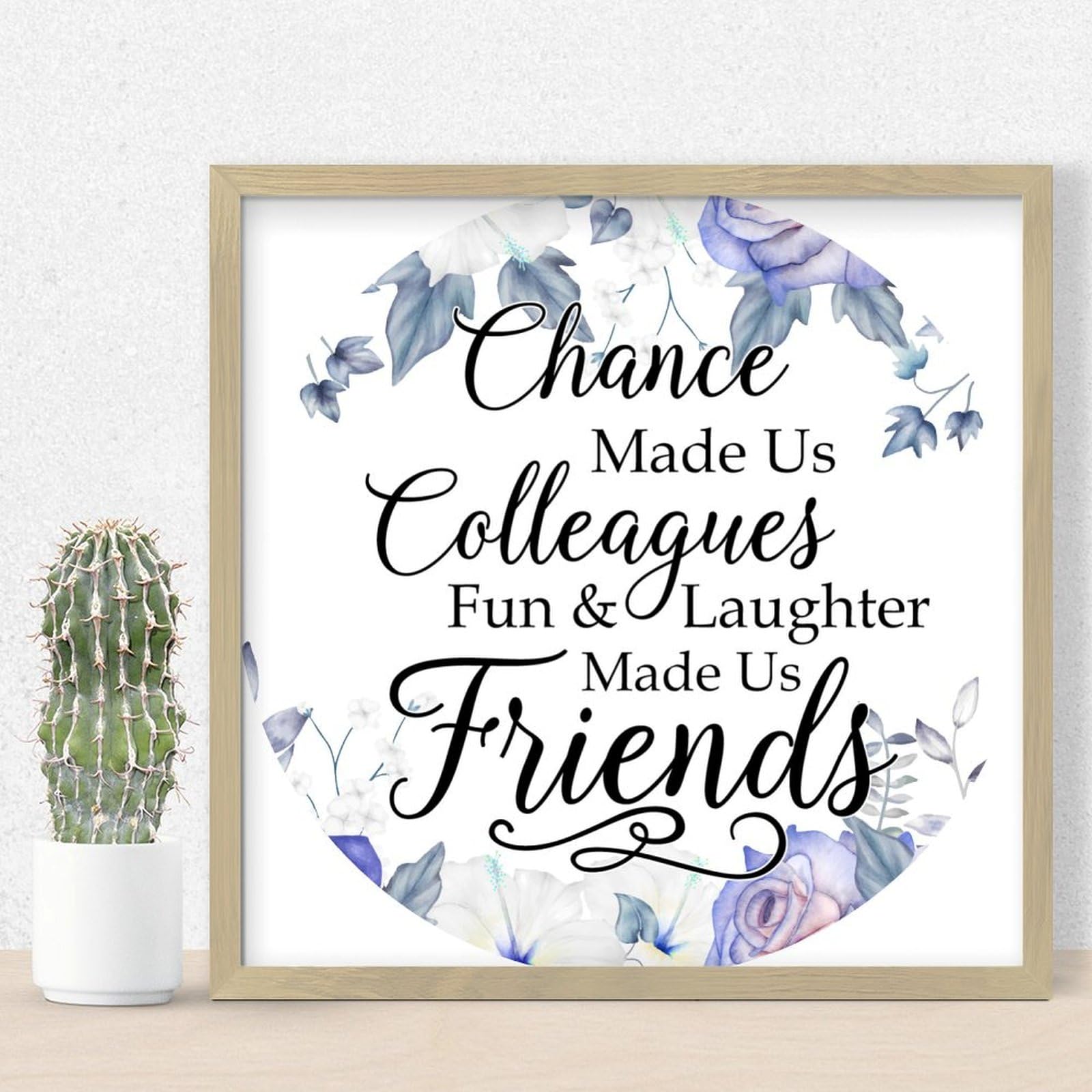 Cadre de motivation en bois rustique Chance Made Us Colleagues