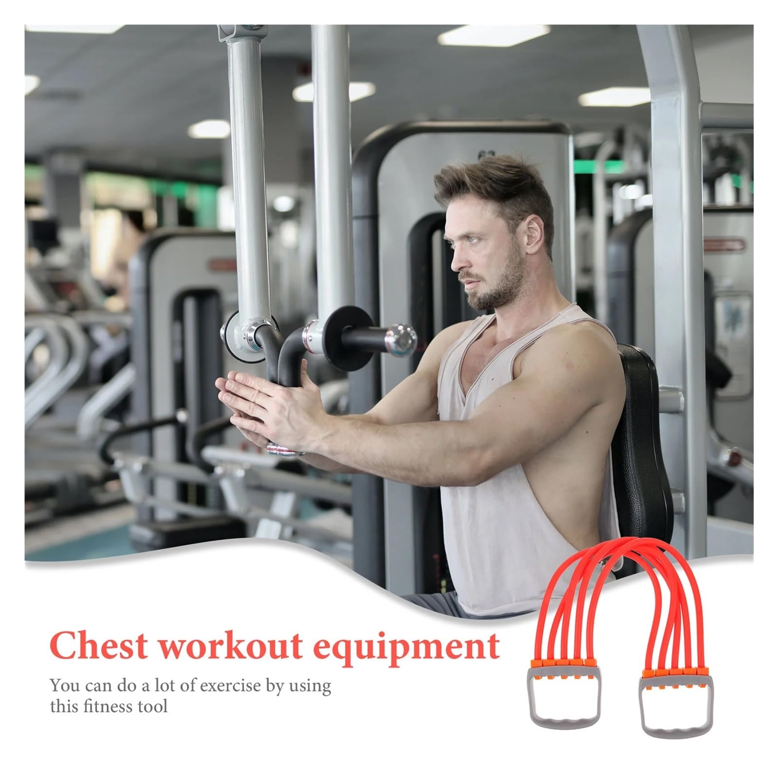 Brust Expander Exerciser for Männer Kabel Maschine Band Workout Seil Widerstand Fitness Geräte FüR Heimfitness Krafttraining