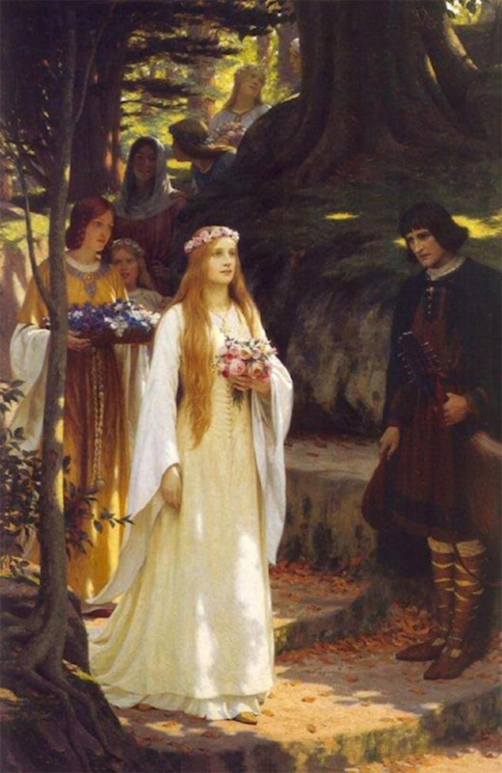 ARTXLXXBN Famous Print Painting Colorful Art Print My Fair Lady by Edmund Blair Leighton Canvas Art Decorations for Home Decor 60x90cm