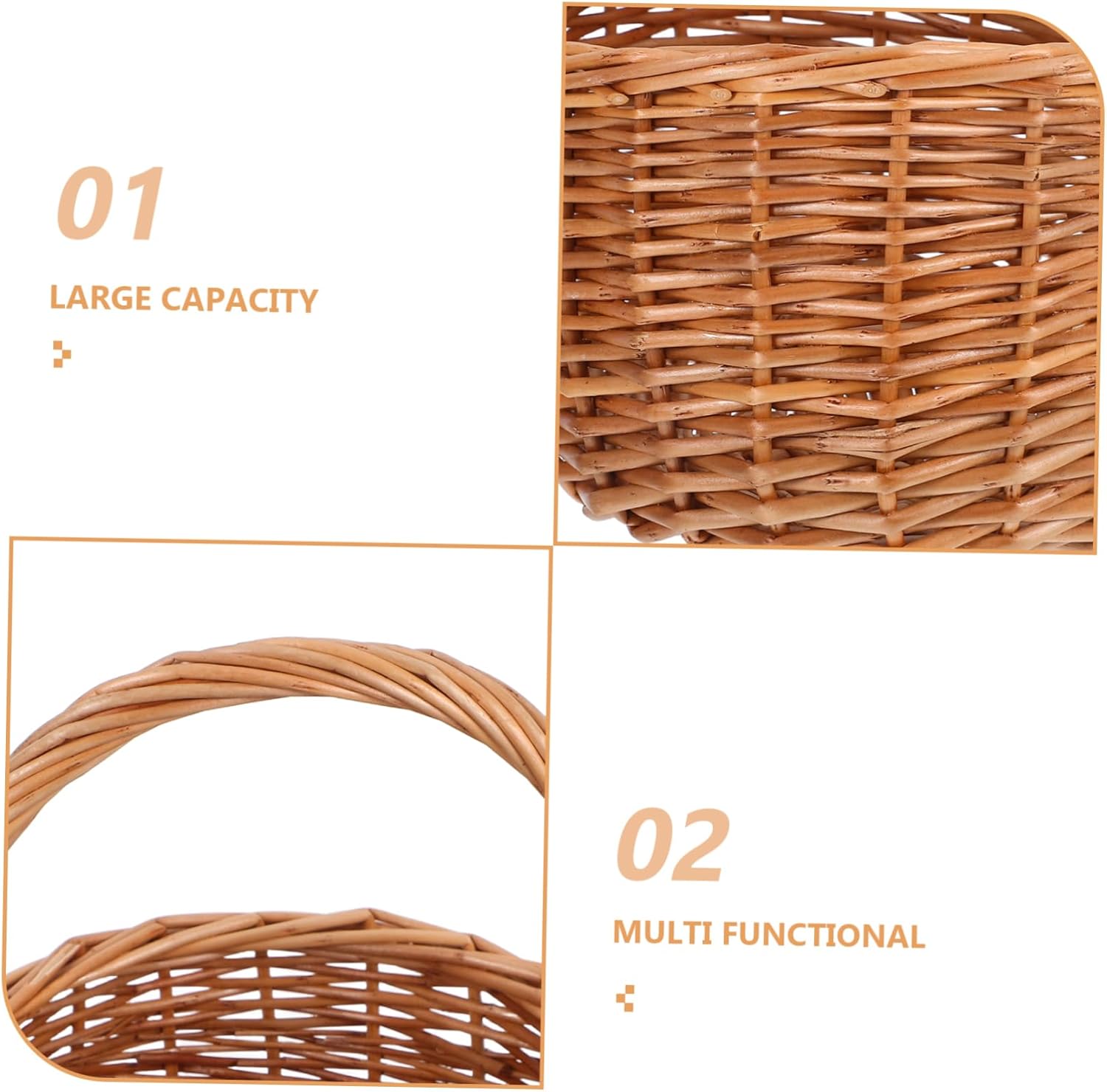 Garneck Handwoven Willow Storage Basket for Candy Floral Arrangements and Everyday Use for Picnics Weddings and Home Decor
