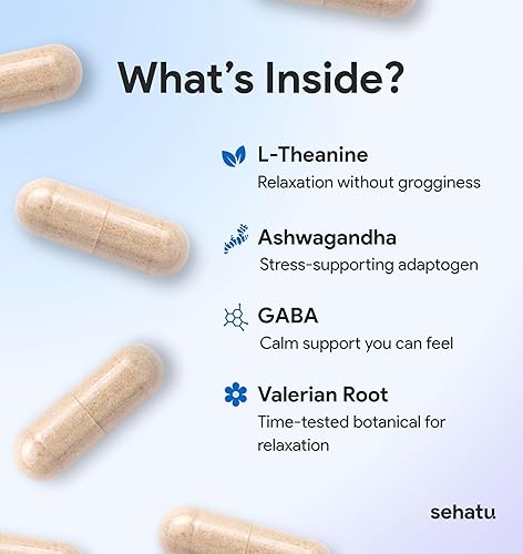 Miniatura 3 de Relax Plus Suplemento para aliviar el estrés | con GABA, L-teanina, Ashwagandha, raíz de valeriana | Apoya un estado de ánimo relajado y un sueño