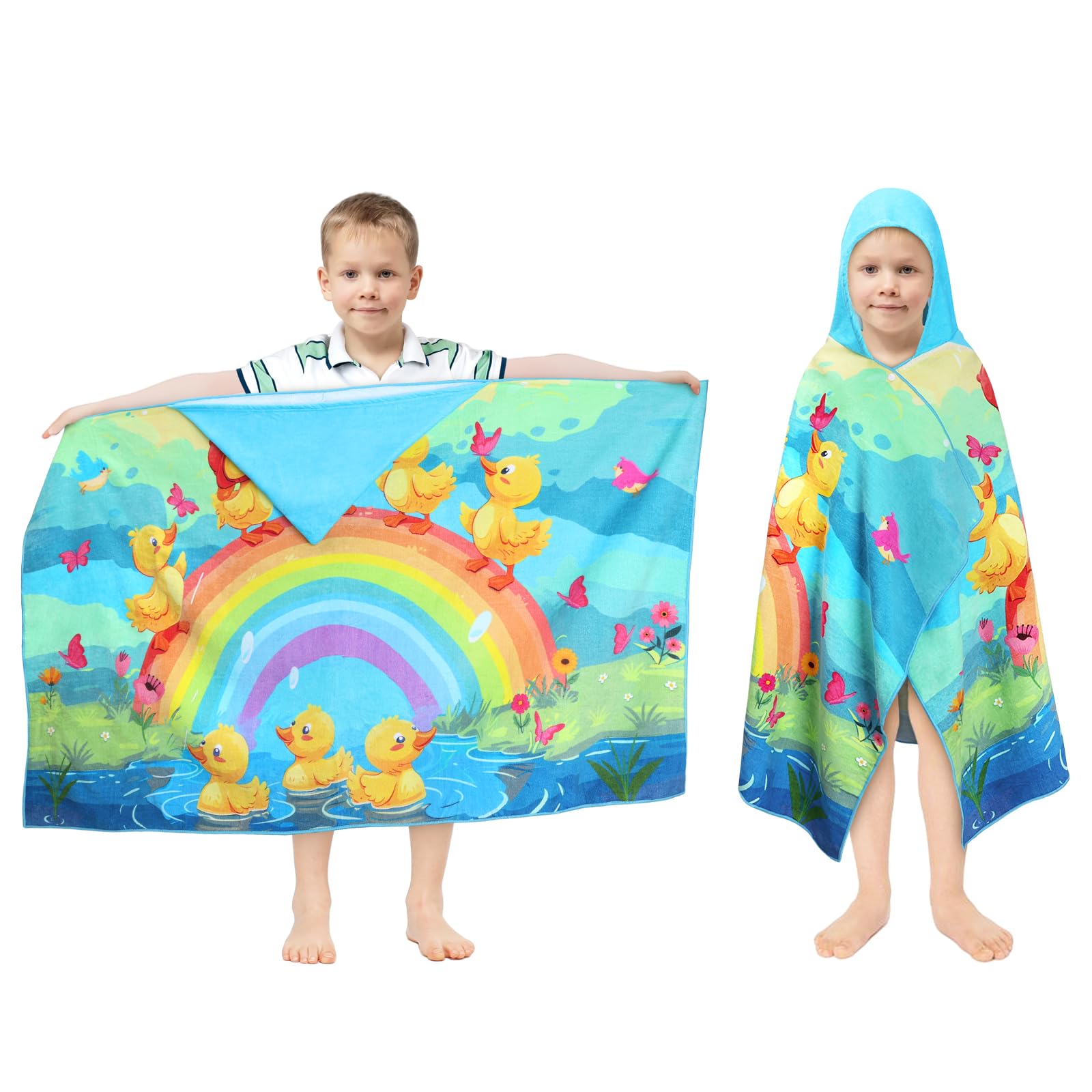 Sweet Cake Hooded Beach Towel For Girls 7-10 | Pink Kids Bath Towel Wrap Quick Dry 35x60 | Perfect For Pool, Beach, Swimming