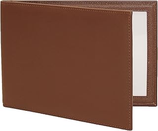 Double 5x7 Landscape Leather Picture Frame - Cognac