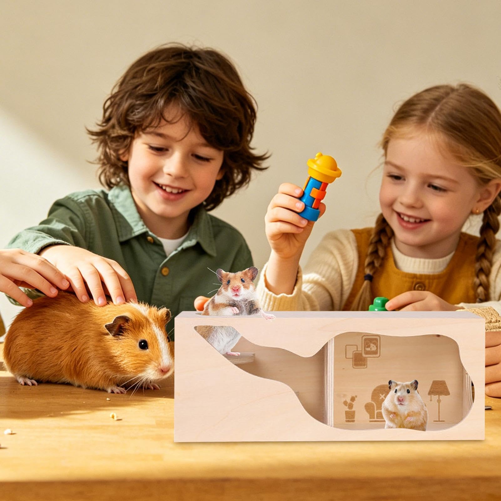 Hamster-Habitat, Haustierspielzeug – -Tunnel, Hasenanreicherungsspielzeug – für Chinchilla, Frettchen, Igel, Kleintiere, Klettern, Spielen