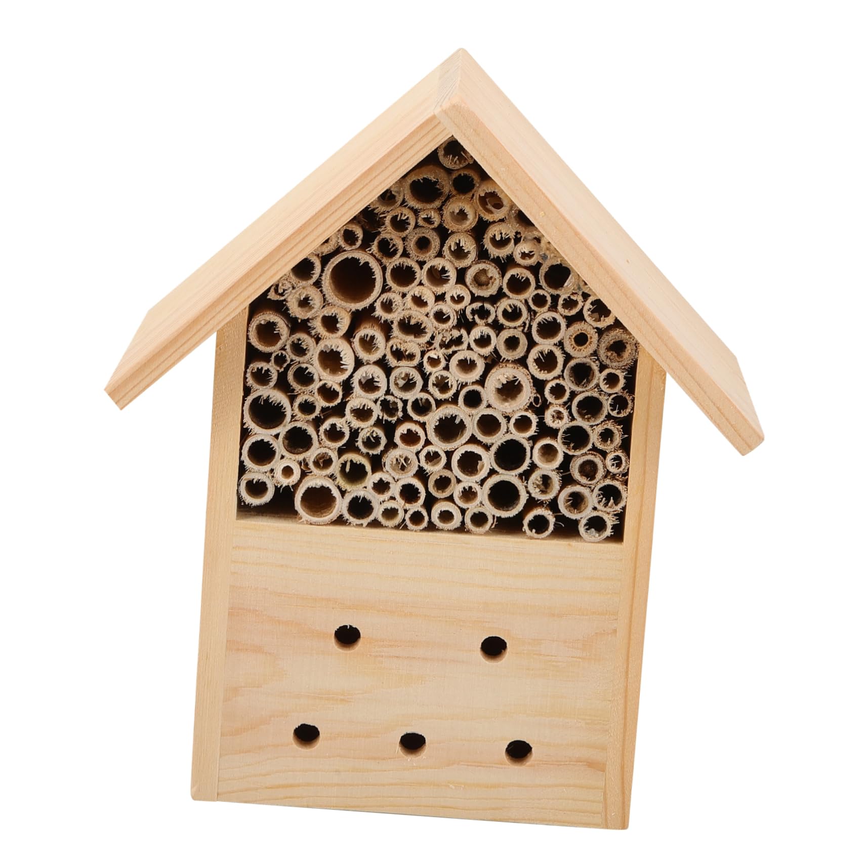 Hängendes Holzbienenhaus für Garten, Holz Außenbereich | Beobachtung von Bienenbestäubern, für Kinder Lehrreich, Individuell Bemalbar, Dekoratives Nest