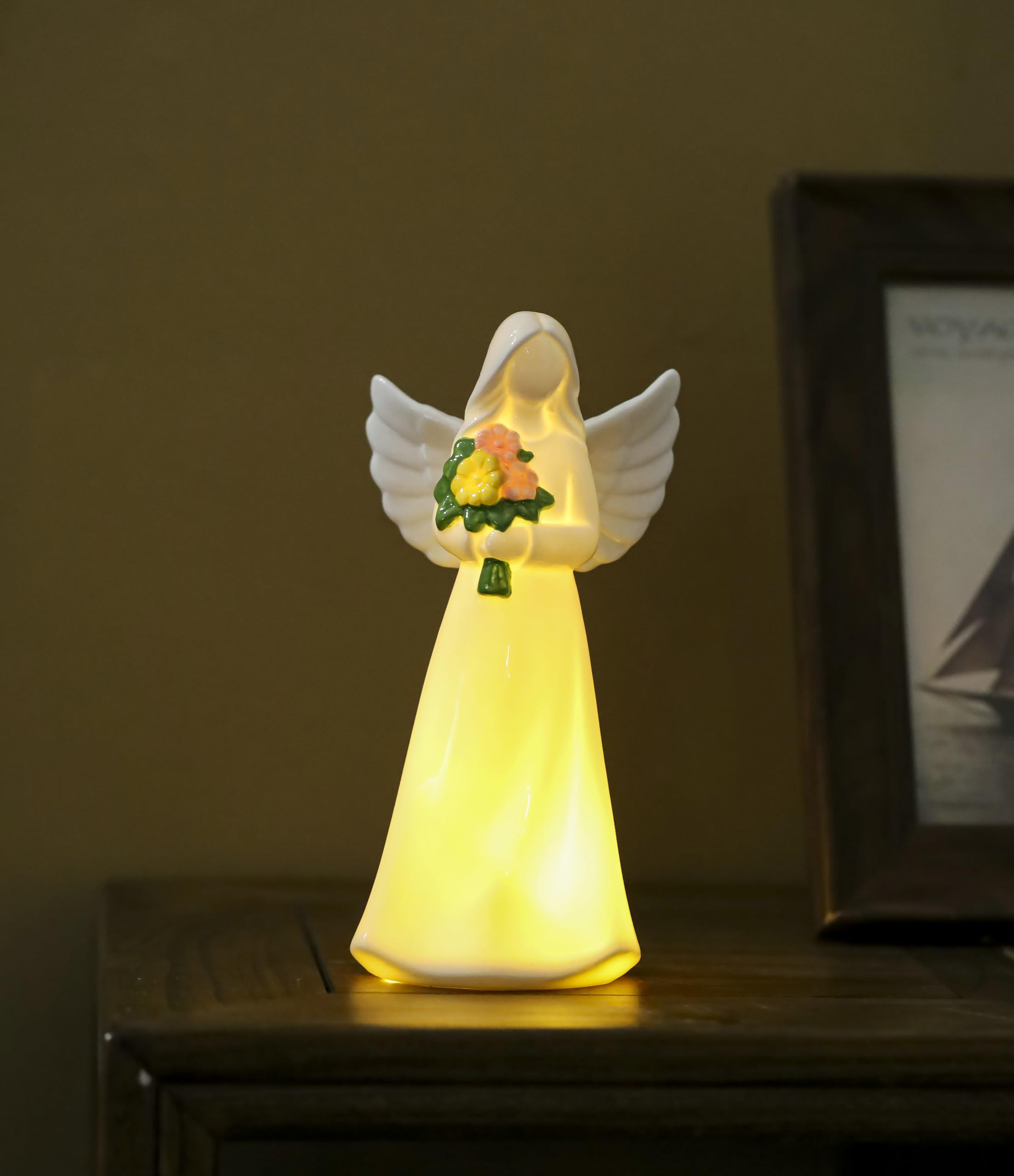Amazon.com: ADAVAS.Y&G Lighted Angel Figurine with Flowers
