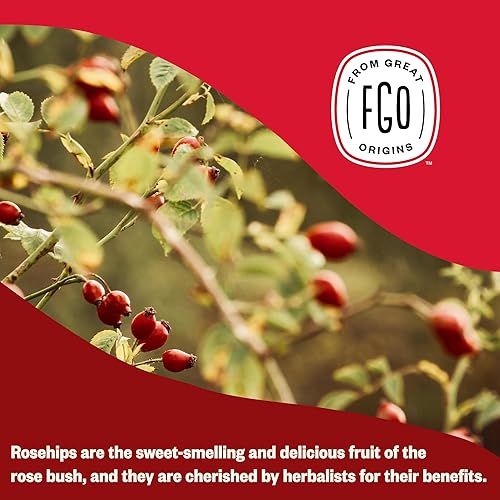 Miniatura 6 de FGO - Té suelto orgánico de rosa mosqueta, bolsa de papel de estraza resellable, 16 onzas, el embalaje puede variar (paquete de 1)