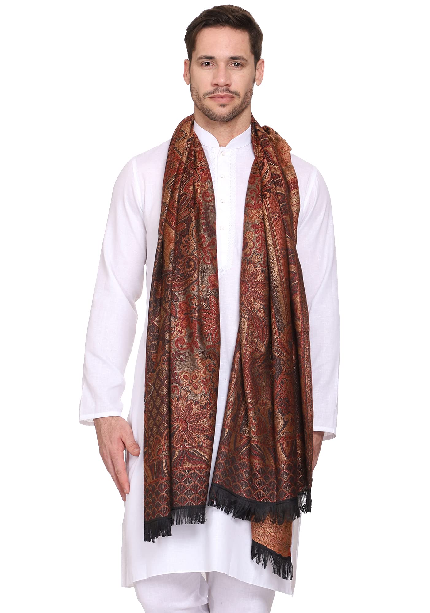 Men's Woven Poly Wool Blend Gents Shawls, Muffler, Stoles for Men [40" X 80"]-image-26