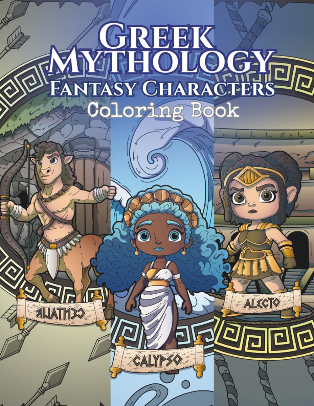 Greek Mythology Fantasy Characters Coloring Book: Cute and Stylized Mythical Gods, Creatures, and Legendary Figures for Relaxation and Creative Coloring