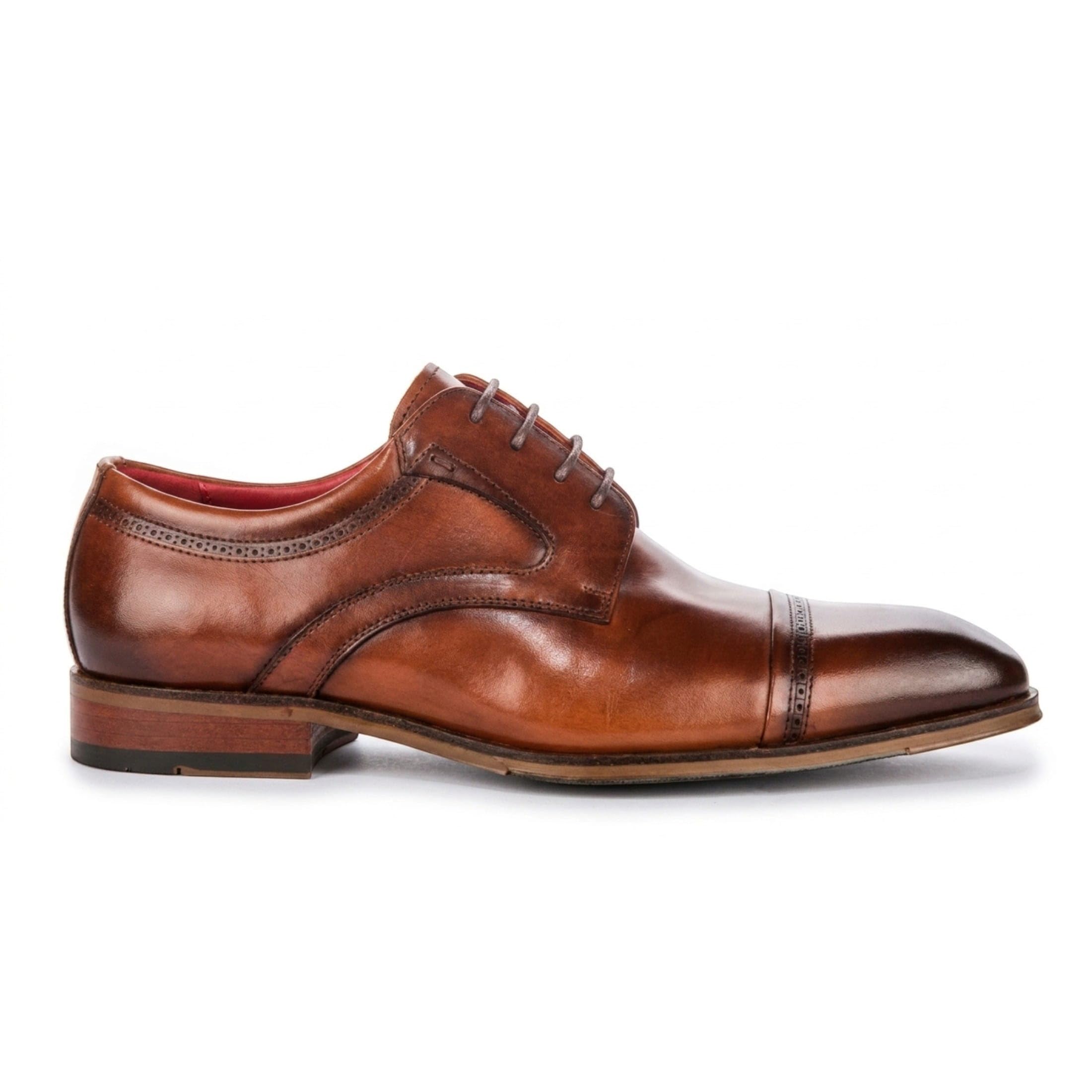 Scarpe Eleganti da Uomo Justin Reess Everett in Pelle Lucida con Punta Rinforzata, Modello Derby.