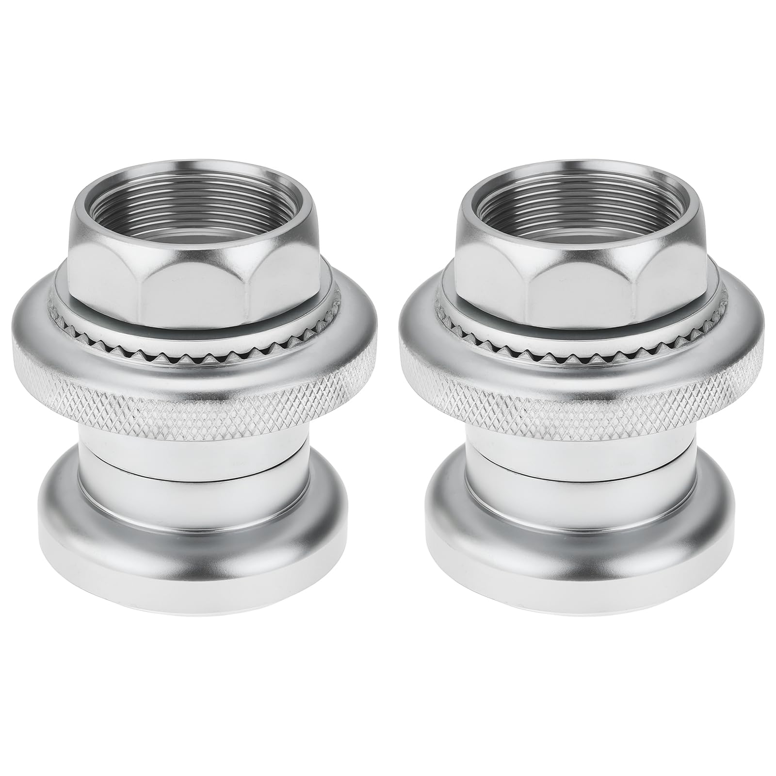 Create idea 2Pcs 1 Inch Threaed Headset 22.2x30x25.4mm for Electric Bikes Silver